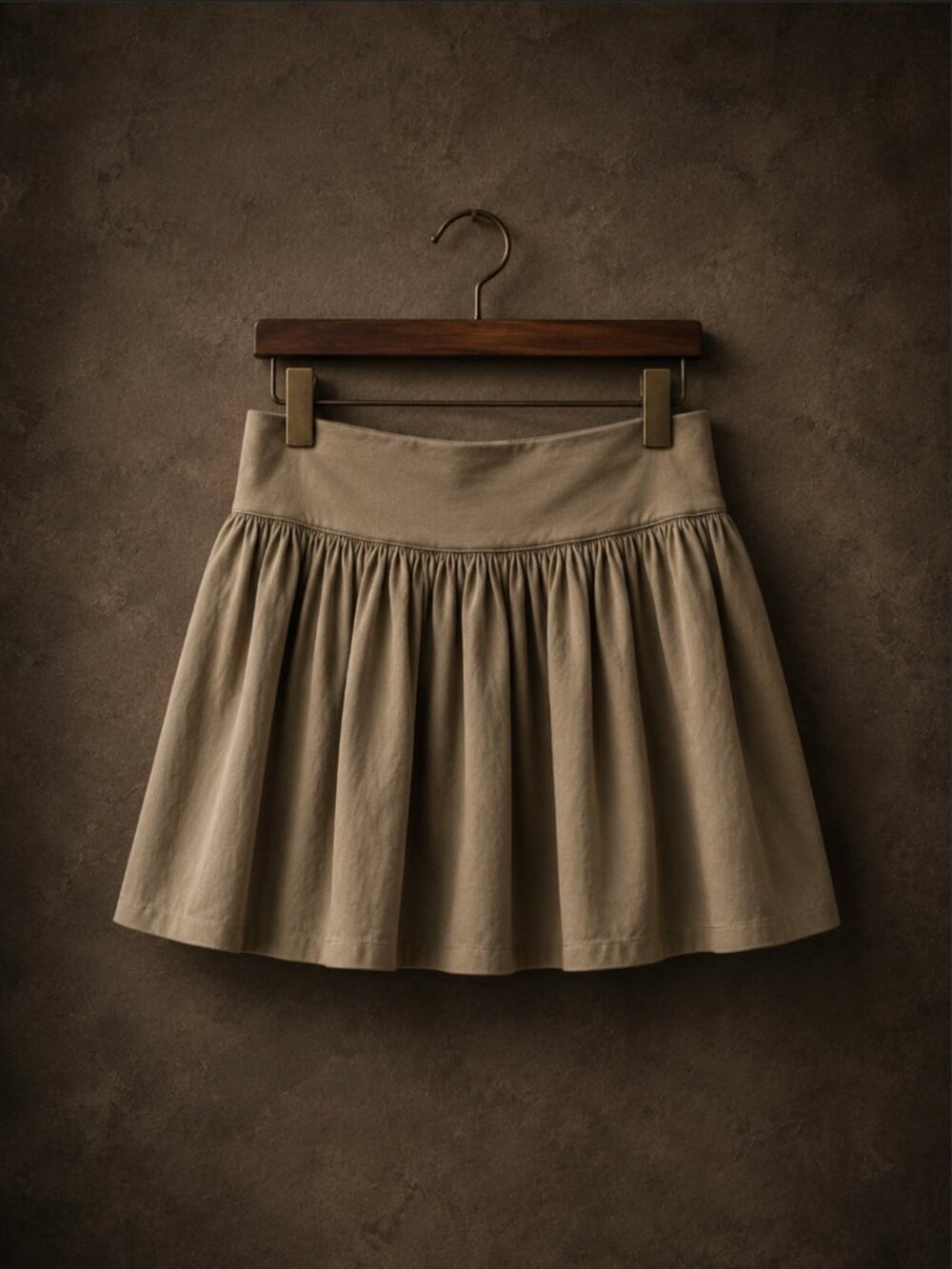 Gap Khaki Flowy Mini Skirt Size 6 Elastic Waist Casual Neutral